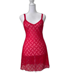 b.tempt’d red lace slip sheer floral lace lingerie mini dress